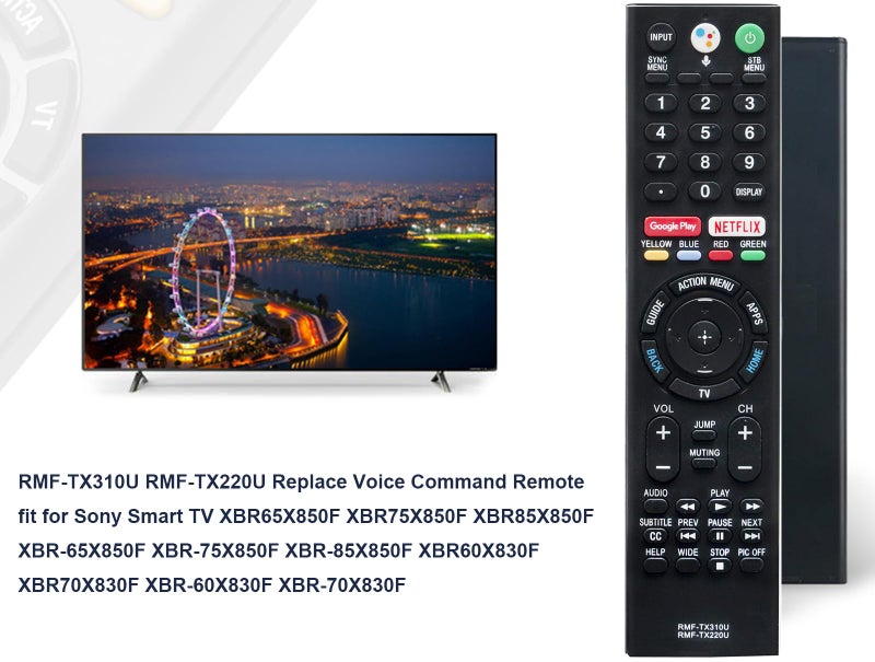 Vinabty RMF-TX310U RMF-TX220U Replaced Voice with Mic Remote fit for Sony Android TV XBR65X850F XBR75X850F XBR85X850F XBR-65X850F XBR-75X850F XBR-85X850F XBR60X830F XBR70X830F XBR-60X830F XBR-70X830F - Image 2